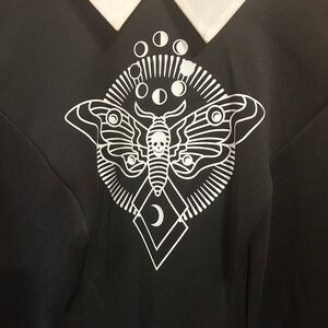 Hot Topic Black Dress with White Moth Design